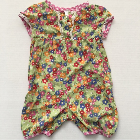 Haut Bébé Hanna Andersson Taille 80 (18-24 Mois) - Manches Courtes, Floral Orange
